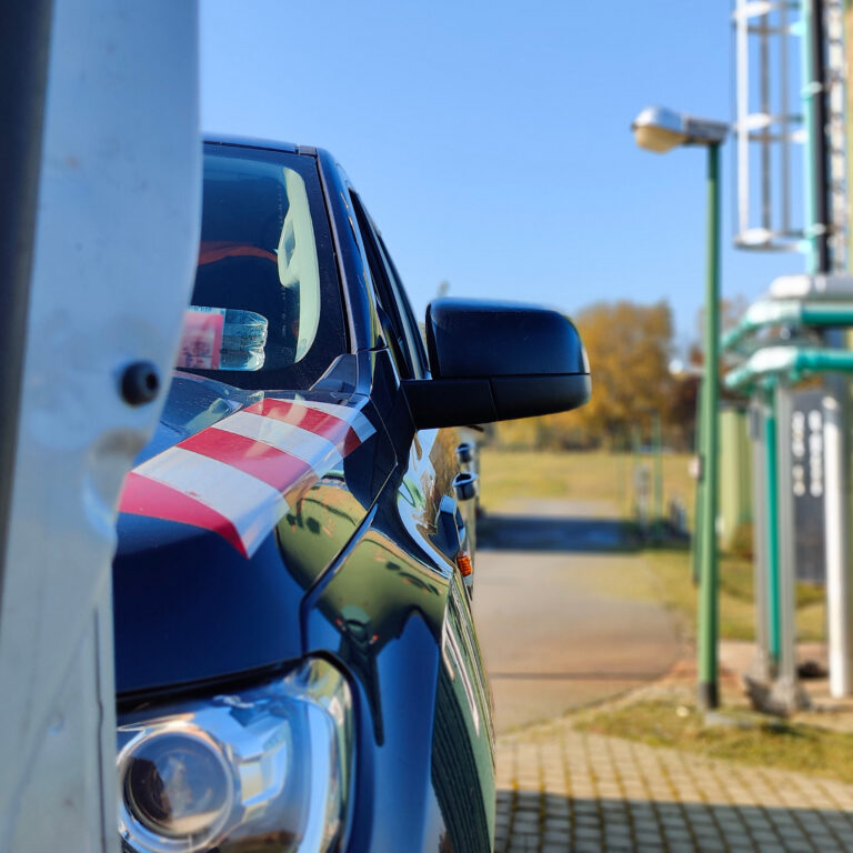 Firmen-Pick-up bei Sonnenschein
